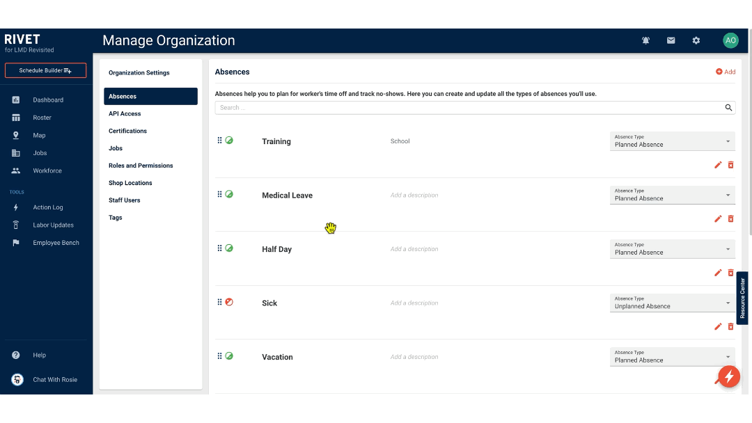 Manage Org Custom Absence Types - Best Space Photos in Mobile